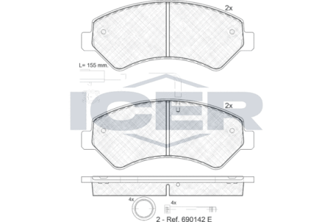 Колодки тормозные (передние) Citroen Jumper/Fiat Ducato/Peugeot Boxer 06-R16 (с датчиком)