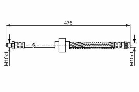 Шланг гальмівний (передній) Citroen Berlingo/C2/C3/Xsara/Peugeot Partner 96- (L=457mm)