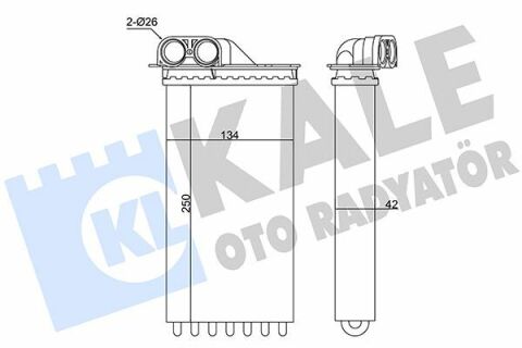 KALE CITROEN Радіатор опалення C2/3, Peugeot 1007 05-