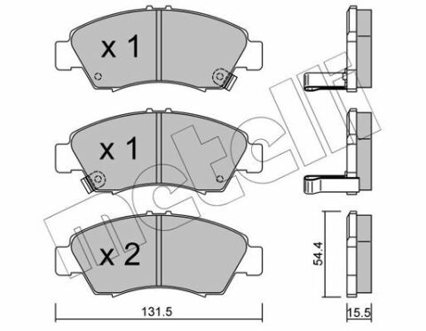 Колодки гальмівні (передні) Honda Civic V/VI 91-01/VIII 10-12/Jazz 02-