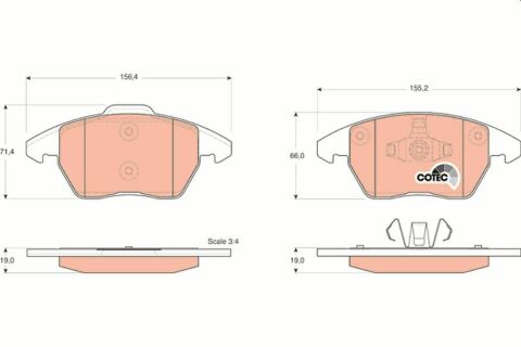 Тормозные колодки пер. Citroen C4/Peugeot 207/208/307/308/Jetta IV 07-