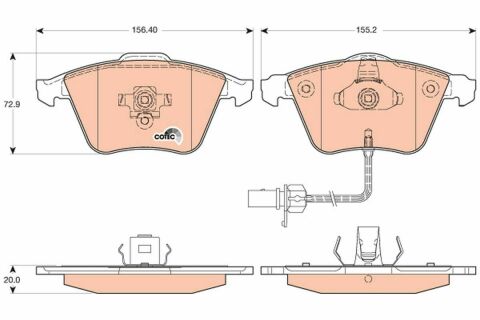 Тормозные колодки пер. Passat B5/Audi A4/A6 00-05