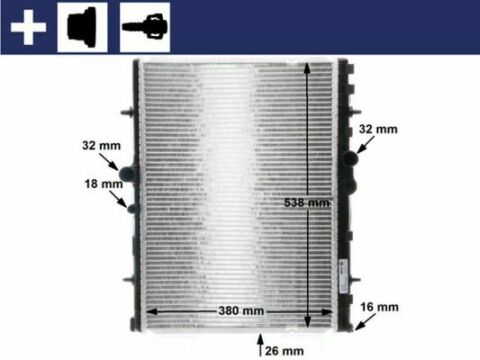 Радиатор охлаждения Citroen C4/Xsara/Peugeot 307 2.0 16v/HDI 01-08