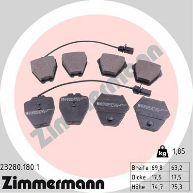 Колодки тормозные (передние) Audi A4/A6 97-05/VW Passat V 01-08 (Lucas-Girling) (с датчиком)