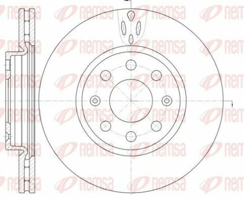 OPEL Тормозной диск передний Corsa D 06-, FIAT GRANDE PUNTO 05-