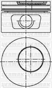 Поршень с кольцами і пальцем (размер отв. 84,80/std) opel vectra a 1.8 (4цил.) (1.8sv, 1.8seh, 1.8se)