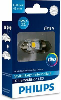 129454000KX1 (PHILIPS) Festoon T10,5x43 X-tremeVision LED 4000K 12V 1W SV8,5