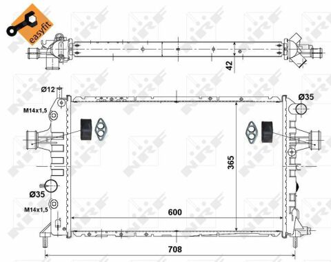 Радіатор охолодження Opel Astra G/ Zafira A 2.0-2.2DTI 98-05