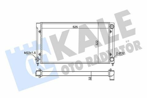 KALE VW Радіатор охолодження Passat 1.6/1.8 88-