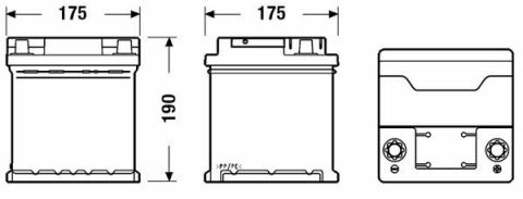 Аккумуляторная батарея 44Ah/400A (175x175x190/+R/B13) Excell