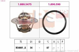 EPS VW Термостат з прокладкою (Made in Italy!) t-87C Audi A3, A4, A6, 03-,Golf IV,Jetta,Passat