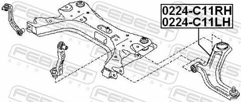 Рычаг подвески передний Nissan Tiida 07-13 Левый