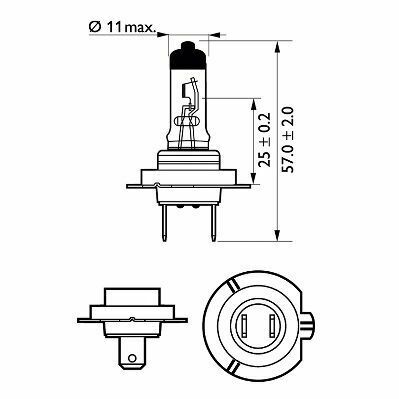 Лампа H7 Vision (+30%) 12В 55Вт PX26d Блст. 1 PC.