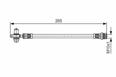 Шланг тормозной (задний) Audi A3/Skoda Octavia/Superb/VW Golf VI/VII 04- (L=255mm)