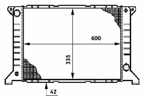 Радіатор охолодження двигуна Transit 2.5D/2.0i 86-95 (600x329x32)