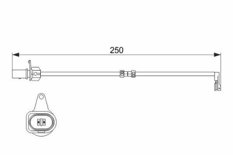 Датчик износа тормозных колодок (задних) Audi A8 10-18 (L=250mm)