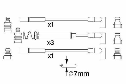 Провід запалювання Opel Ascona/Astra/Kadett 1.3-1.6 86-94 (к-кт)