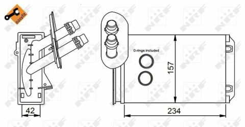 Радиатор печки VW Caddy II/Golf I-IV 1.4-2.3/1.9 TDI 95-06