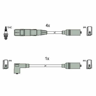 Проводи запалювання Audi A4/VW Passat 1.6 94-00 (к-кт) (HÜCO)