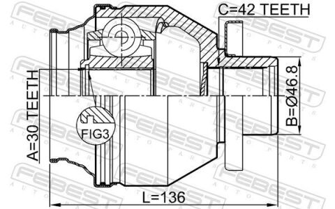 ШРКШ FEBEST 2311T6MTLH VOLKSWAGEN TRANSPORTER 7J# 2003-2010 [RDW]