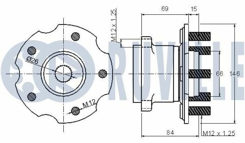 RUVILLE NISSAN К-кт підшипника маточини Qashqai, X-Trail 2.0/2.5 07-