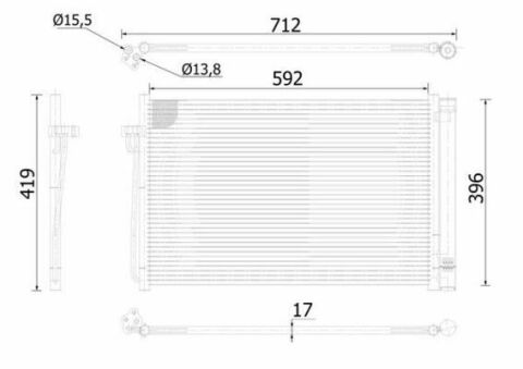 Радиатор кондиционера BMW 5 (E60/E61)/6 (E63)/7 (E65/E66//E67) 2.0-6.0 01-10