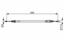 Трос гальма задній лівий PEUGEOT 5008