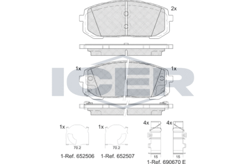 Колодки гальмівні (передні) Hyundai Elantra 20-/Sonata VIII/Kia Optima V 19-