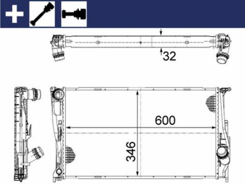 Радіатор  охолодження  BMW  3  (E90)