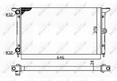 Радіатор охолодження VW Sharan/Seat Alhambra/Ford Galaxy 1.8-2.8/1.9TDI 95-10