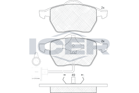 Колодки тормозные (передние) Audi 100 90-94/Audi A6 94-97 (+датчики)