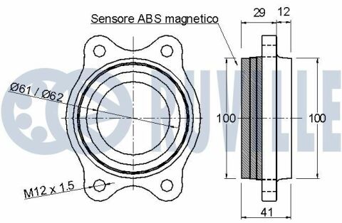 RUVILLE VW Подшипник передней ступицы Audi A4/5/6/Q5 07-