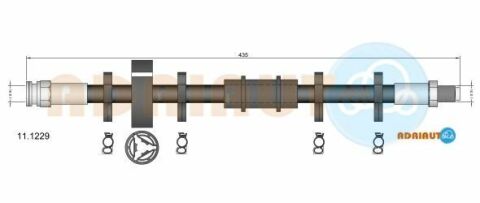 ADRIAUTO FIAT Шланг гальмівний передній RITMO, UNO 83-85