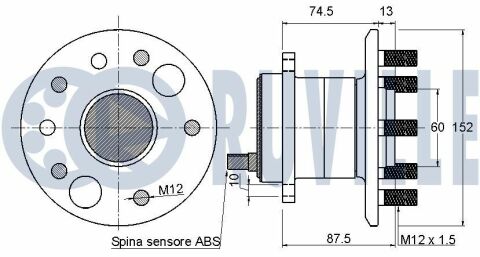 Подшипник ступицы зад. лев. с датчиком abs camry 01-