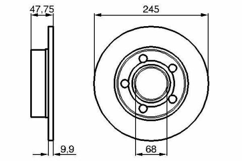 Диск тормозной (задний) Audi A4/VW Passat 95-05 (245x10) (полный)