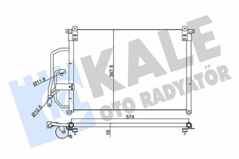 KALE DAEWOO Радиатор кондиционера Lanos,Sens