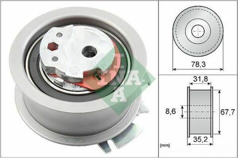 Ролик ГРМ Audi A3/A4/A6/Mitsubishi Lancer 2.0D 03- (натяжной) (67.5x36)