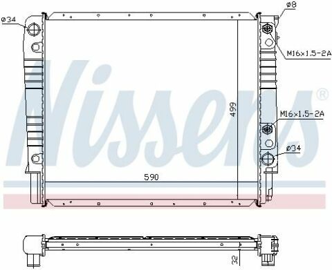 Радиатор VOLVO 960(90-)2.4 i 24V(+)[OE 8603739]