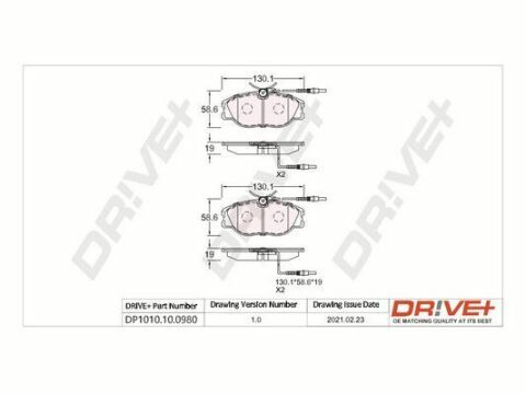 DP1010.10.0980 Drive+ - Гальмівні колодки до дисків