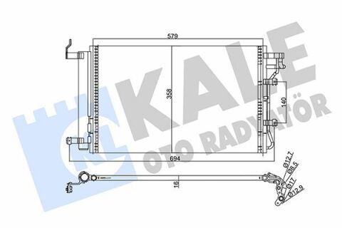 Радіатор кондиціонера Kia Cerato I 04-KALE