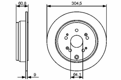 Диск тормозной (задний) Honda CR-VII 01-07 (304.5x9)