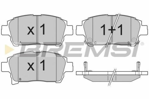 Гальмівні колодки перед. Toyota Corolla 00-07 (akebono)