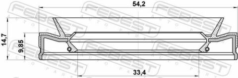 Сальник полуоси 33.4x54.2x9.85x14.7 Astra J 10-15