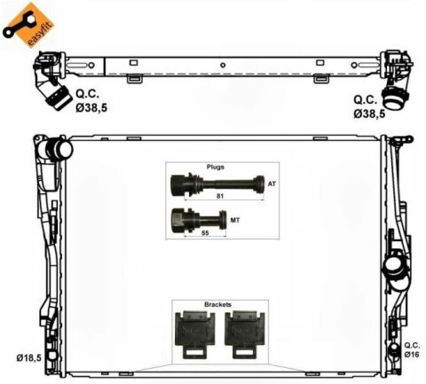 Радиатор охлаждения BMW 1 (E81/E82/E87/E88)/3 (E92/E93)/ X1 (E84) 1.6-3.0 04-