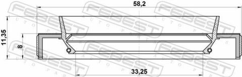 Сальник полуоси 33.25x58.2x8x11.35 Accord 03-08