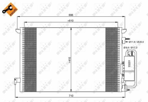 Радиатор кондиционера Opel Vectra С 1.6-3.2 16V 02-