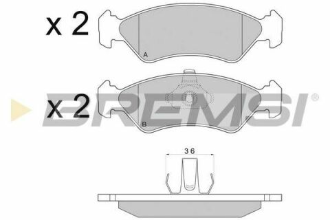 Тормозные колодки пер. Ford Fiesta 89-02(ATE)