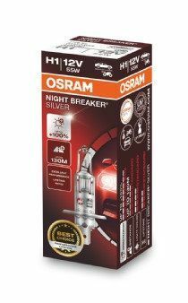 Галогенна лампа H1 12V 55W OSRAM Night Breaker Silver +100%