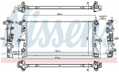 Радіатор охолодження Jumper, Fiat Ducato, Peugeot Boxer 2.2/3.0HDI 06- CITROEN