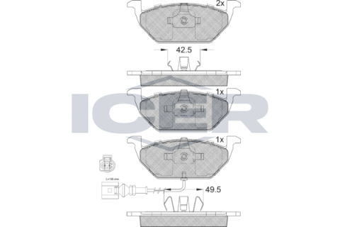 (заміна на 181349-071) Колодки гальмівні (передні) Audi A3/Skoda Fabia/Octavia 96-13/VW Caddy 04-15/Golf 97- (+датчик) (заміна на 181349-071) Колодки гальмівні (передні) Audi A3/Skoda Fabia/Octavia 96-13/VW Caddy 04-15/Golf 97- (+датчик)